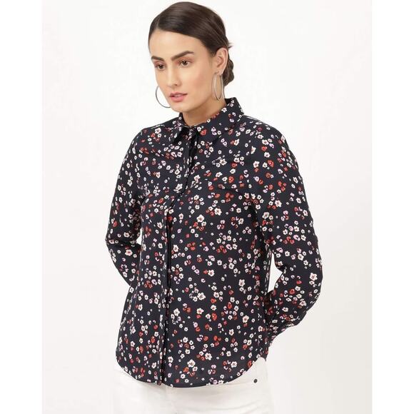 THE KOOPLES 100% Silk Floral Button Up Blouse Dark Romantic Career Office Work - Picture 2 of 13